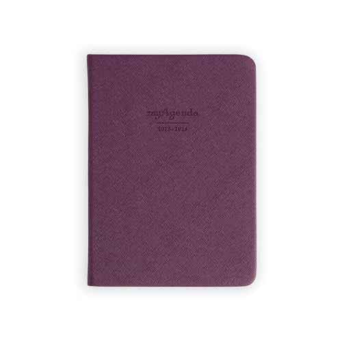 myAgenda Desktop Planner with 18 Month Calendar to Organize Schedules and Appointments with Vegan Leather Cover (July 2025 to December 2026) (Mulberry)