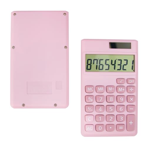 YAMHOHO 8 Bit Pink Small Digital Calculator with 8-Digit LCD, Battery & Solar Power
