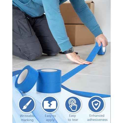 Painter's Tape 12 Rolls (Totaling 660 Yards) 1.88 inches x 55 Yards Blue Masking Tape for General Purpose Wall Painting, Home Improvement