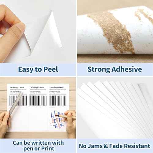 500 Sheets 4" x 3-1/3" Shipping Labels, 6 Labels/Sheet, 3000 Total | Compatible with Laser & Inkjet Printers, Strong Adhesive, Simple to Peel, Perfect for Mail Address Paper