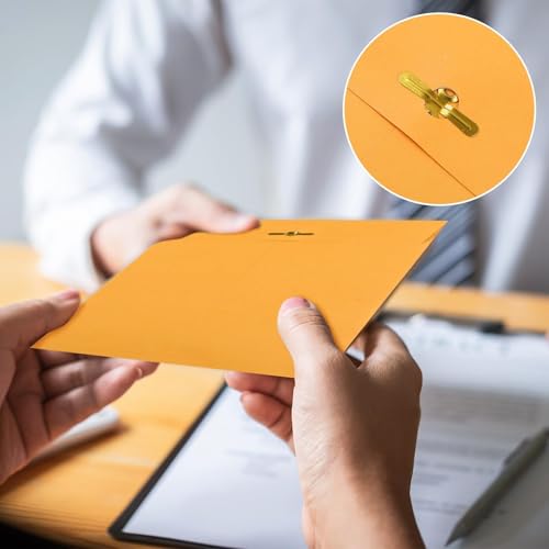 200 Pcs 6x9 Inch Manilla Envelopes with Gummed Seal & Clasp Closure Bulk