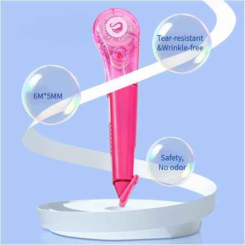 19.69ft Correction Tape Pen, 5-Count Pack, Dry Instantly, Stretch Resistant, not Easy to Break, as Smooth as Writing, Perfect for School, Office Supplies, Black White Red Yellow Blue