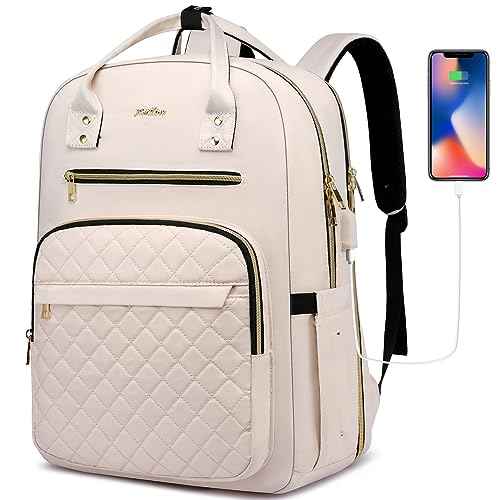 YAMTION Backpack for Women and Teen Girls,School Backpack TSA Laptop Bookbag with USB for College University Students Business Office Work Travel