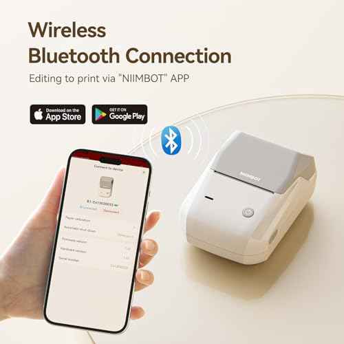 NIIMBOT B1 Barcode Label Maker, Bluetooth Thermal Label Printer, Portable Sticker Maker for Home Organization, Mailing, Bakery,Grocery, Small Business, Compatible with Phone Computer,Sky Grey