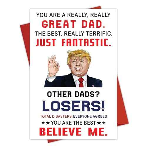 Funny Card for Dad from Daughter, Son, Kids - Father's Day Gifts for Dad from Daughter, Son, Kids - Birthday card for dad, Dads Birthday Gifts Ideas - Fathers Greeting Card, Premium Quality