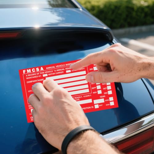 20-Pack Annual Vehicle Inspection Report Forms with Red FMCSA Aluminum Labels — 3-Ply Carbonless, 8.27 x 11 in, Tear Line, DOT Compliant