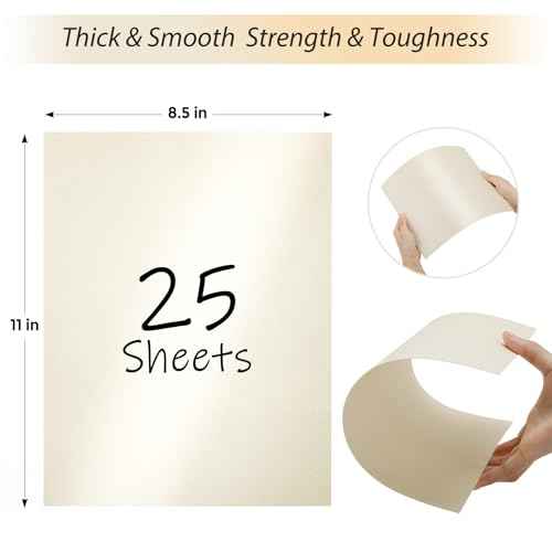 CreGear 25 Sheets Cream Shimmer Cardstock Printer Paper 8.5 x 11, 78lb/210gsm Glossy Card Stock, Premium Pearl Cardstock, Double Side Pearlescent Paper for DIY Craft, Christmas Card Making, Invitation