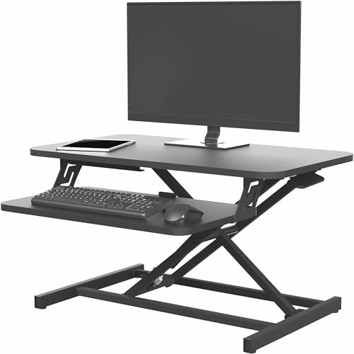 VIVO Black 28-Inch Standing Desk Converter, DESK-V028S - Adjustable Sit-Stand Workspace