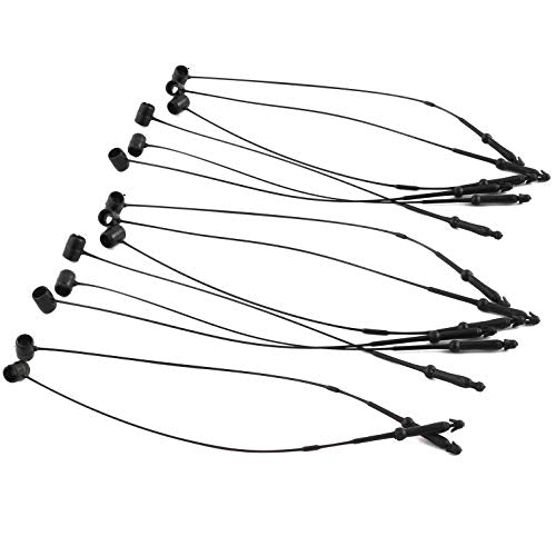 DZS Elec 2000pcs Black Plastic Hang Tag Snap Fasteners 3" Round-Head Pins