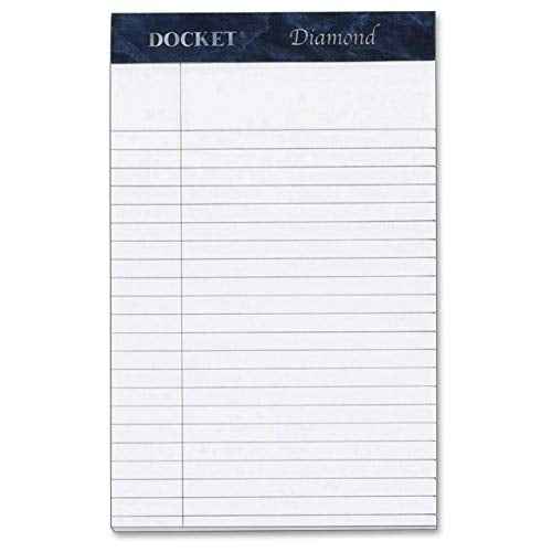 TOPS Docket Diamond 100% Recycled Premium Stationery Tablet, 5 x 8 Inches, Perforated, White, Narrow Rule, 50 Sheets per Pad, 4 Pads per Pack (63981)