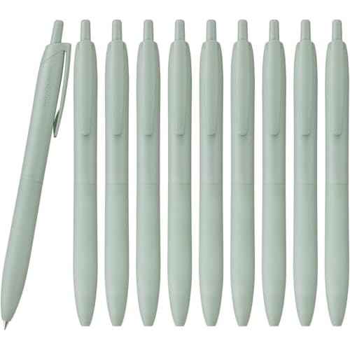 ߲×Ôæçù¶ Uni Jetstream Single Ballpoint Pen, Equipped with 0.5mm Lite Touch Ink (Black), Sage, SXNLS05.52, Set of 10
