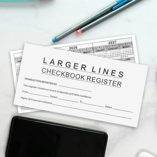 Zenithgoods 16 Pack Checkbook Register - Large Print, 6x3", Personal/Business Ledger