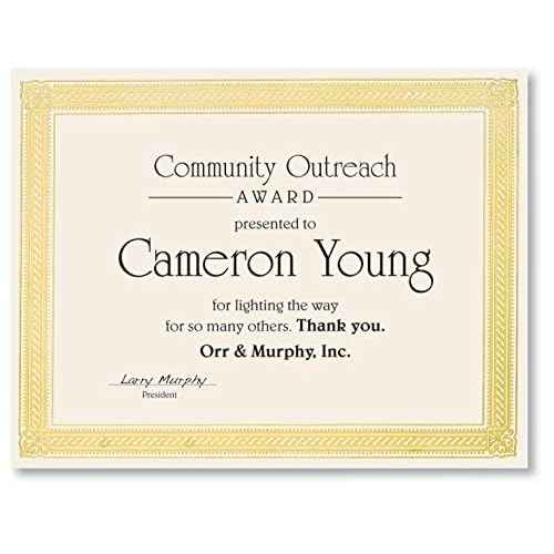 PaperDirect Gold on Cream Elite Specialty Certificates, 8¨ö x11, Foil Accents, 50 Count, Certificates And Awards Paper, For School, Work, Diplomas & Award Certificates