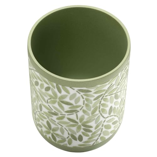 Avanti Linens - Wastebasket, Resin Accessories, Guest Bathroom Essentials (Stratford Collection, Green)