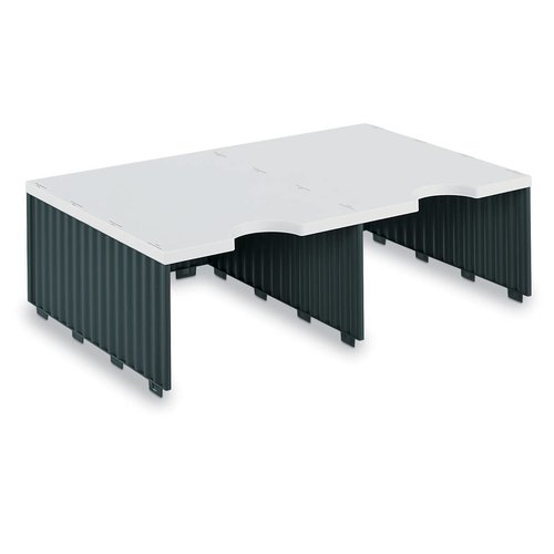 Ultimate Office TierDrop Jumbo 2-Compartment High-Wall (add-on Module) - Sorts Documents, Forms & Mail - Durable Construction Features Expandable, Modular, No-Tool Assembly Design (Gray w/Black)
