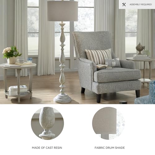 Signature Design by Ashley Bernadate Cottage 61" Candlestick Design Floor Lamp, Whitewash