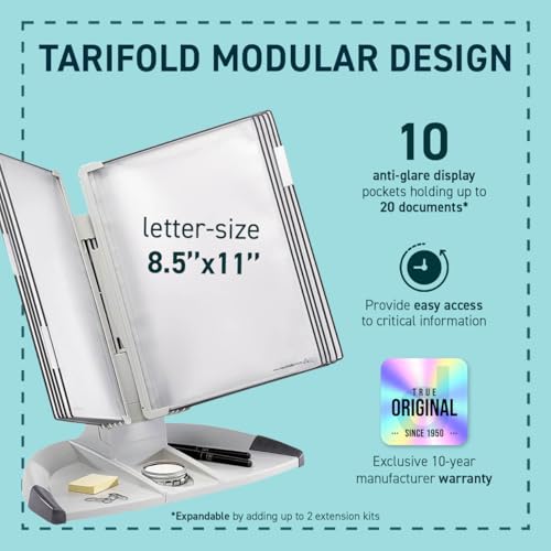 Tarifold Modular Desktop Document Organizer System with 10 Pockets
