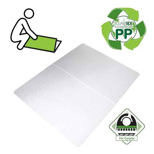 Floortex¢ç Cleartex¢ç Polypropylene Rectangular Foldable Chair Mat for Carpets - 45" x 53"