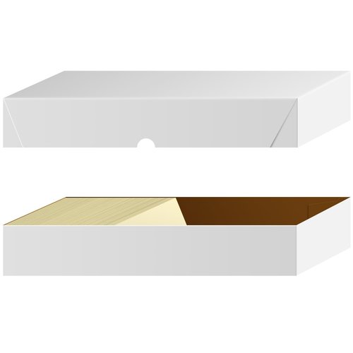 White Business Card Folding Box - Thick and Sturdy Cardboard Boxes for Storage Containers, Packaging, Card Holder and Organizer - 25 per Pack (12" x 3 1/2" x 2")