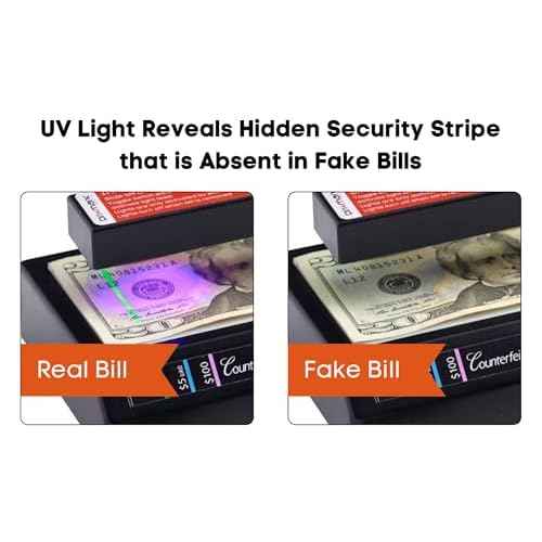 Dri Mark Tri Test - Counterfeit Bill Detector Machine w/AC Adapter - 3 Tests in 1 - Paper, Security Strip and Watermark Tests, Accurate Money Tester Machine with Counterfeit Detection Pen