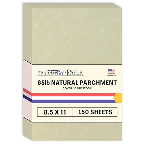 Natural Parchment 8.5x11 150 Sheets Cardstock 65 lb Cover 176 GSM Smooth Finish Letter Size for Invitations Crafts Restaurant Menus Printing Flyer