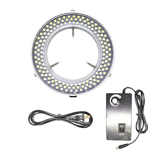 TreochtFUN White Microscope Ring Light with 144 LED Beads & Adjustable Brightness