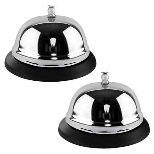 Service Desk Call Bell 3.3 Inch 2 Pack Loud Metal Reception Bell