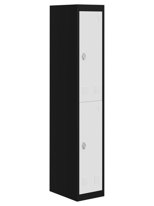 GarveeHome 2-Door Metal Locker, 71 in Tall Slim Employee Locker Storage Cabinet with Hanging Rod, Shelf & Ventilation Holes, Heavy Duty Steel & Rust Resistant for Office School Gym