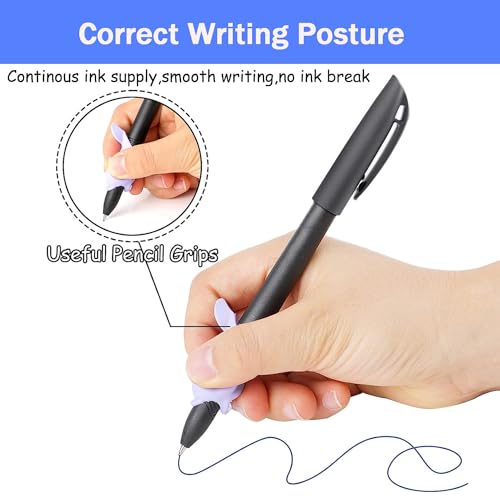 AALGO 24pcs Magic Pens & Refills for Children's Magic Copybooks, Grooved Kids Book Disappearing Ink Pen with Writing Training Aid Pencil Grip,Tracing Books Material for Kindergarten Kids
