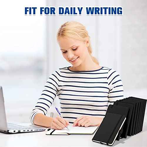 Laumoi 20 Pack Pocket Notebook Journals 3.7" x 5.7" Hardcover Small Mini Pocket Notebooks with Pen Holder A6 Lined Journal with 100 Gsm Paper(Black)