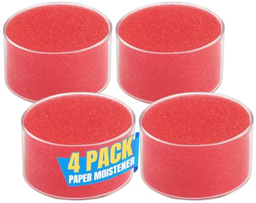 Fingertip Paper Moistener 4 Pack - Refillable Envelope & Office Use