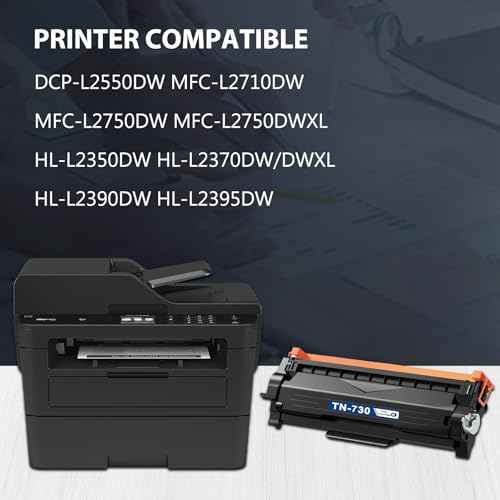 TN730 TN-730 Black Toner Cartridge 1-Pack Replacement for Brother TN 730 Toner Cartridge DCP-L2550DW MFC-L2710DW MFC-L2750DW MFC-L2750DWXL HL-L2350DW HL-L2370DW/DWXL HL-L2390DW HL-L2395DW Printer