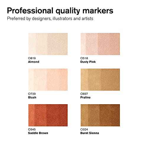 Winsor & Newton ProMarker Brush Set, 6 Count, Skin Tones