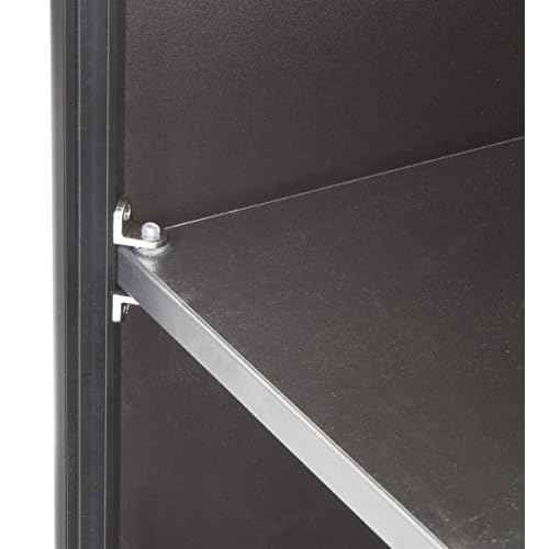Black Laminate Cash Register Stand with Locking Drawer and Adjustable Shelf, 24 x 38 x 23-3/4-Inch,