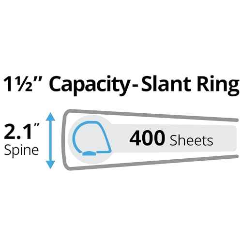 Avery Heavy Duty View 3 Ring Binder, 1.5" One Touch Slant Ring, Holds 8.5" x 11" Paper, 4 Navy Blue Binders (79871)