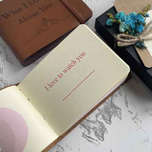 What I Love About You Book, 50 Fill-in-the-Blank Reasons, Romantic Christmas Gifts for Women, Men, Boyfriend, Husband, Him, Girlfriend, Couple, Handmade Valentine¡¯s Day, Pocket Size Leather Journal