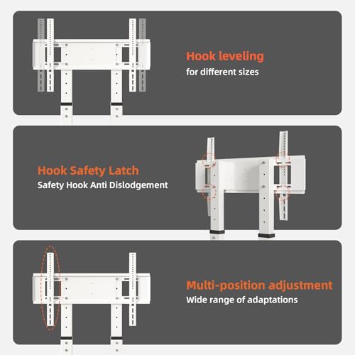 BEISHI White Mobile TV Stand Cart for 32-86 Inch TVs, Rolling TV Cart