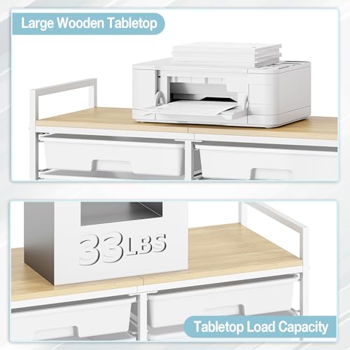 TOOLF White 12-Drawer Rolling Cart with Wooden Top – Studio/Classroom Storage