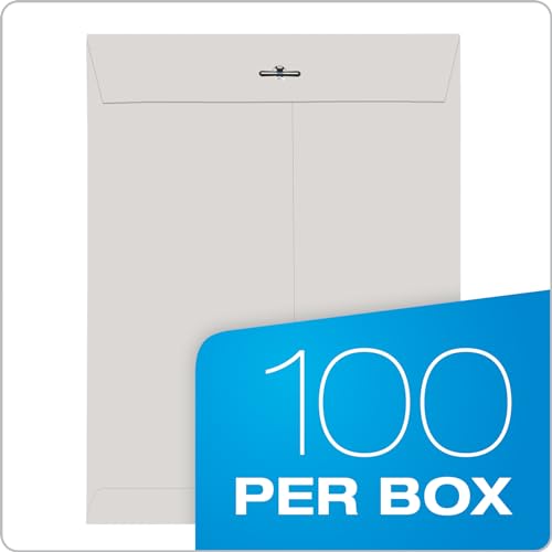 9x12 Clasp Envelopes 100 Pack Heavyweight Gray Kraft Document Storage