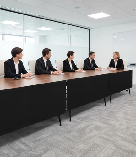 Under Desk Privacy Panel with Table Cable Management, 60in Black