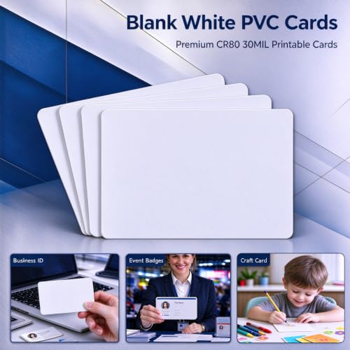 HYYIKA 30pcs Blank PVC CR80 30 Mil Credit Card Blanks for ID Badge Printers – PVC Card