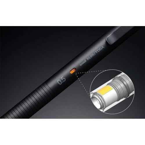 Uni Kuru Toga Metal Mechanical Pencil, Auto Lead Rotation, 0.5mm Fine Point, All-Metal Body, Phantom Grey, M5KH1P.23