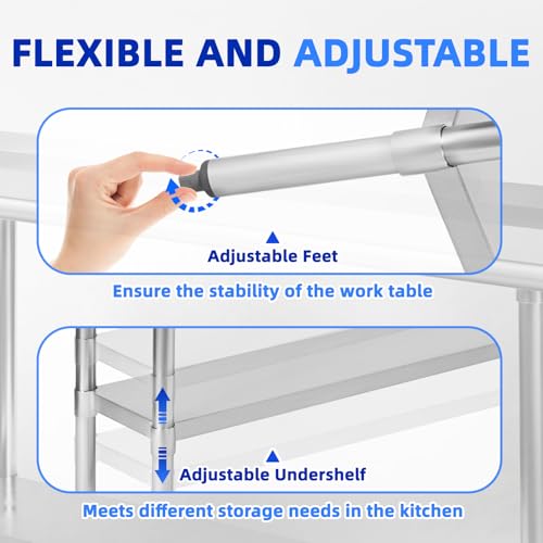 Treshin 18x36-Inch Stainless Steel Commercial Prep & Work Table