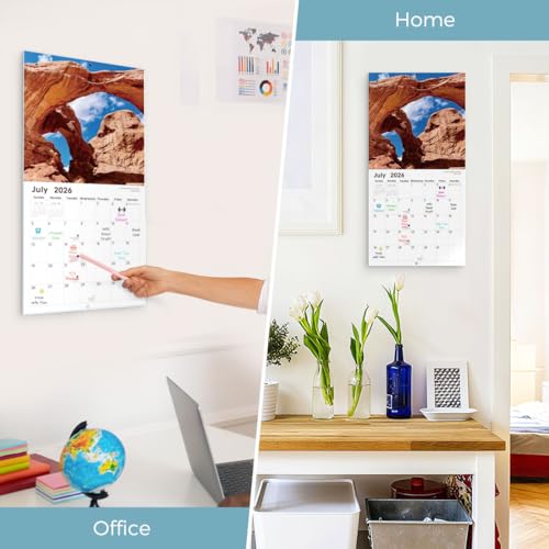 National Parks Wall Calendar 2026-2027 - 18-Month Landscape Planner with Stickers, 12x24 Opened