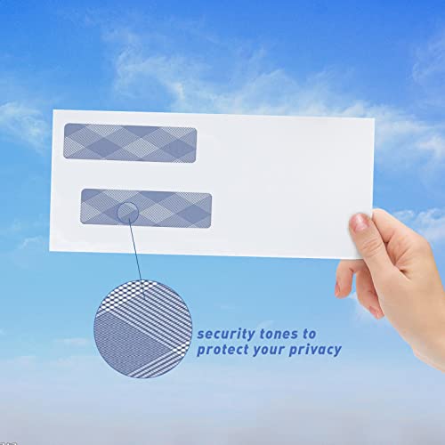 PANDRI 500 Pack #8 Double Window Self-Seal Envelopes with Security Tint