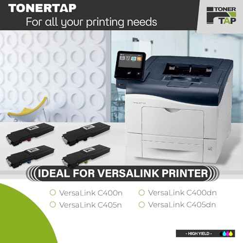 TonerTap Toner Cartridges for Xerox VersaLink C400 C405, 4-Pack Replacement for Xerox, C400 C405 Toner Replacement for 106R03524 106R03525 106R03526 106R03527 Extra High-Yield
