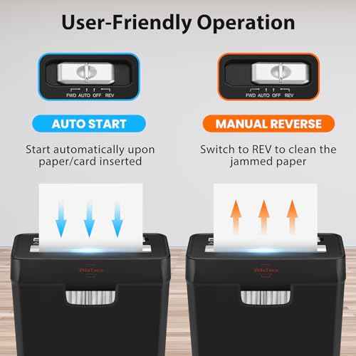 Shredder for Home Use 6-Sheet Strip Cut Paper Shredder,Also Shred Card/Staple,Small Mini Document Shredding Machine for Office with Patented Jam Proof,Portable for Home,2.65-Gal Bin