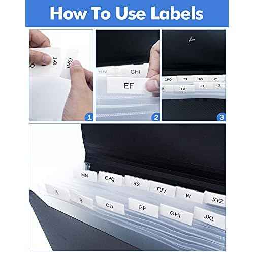 Expanding File Folder with Tabs, 13 Pockets File Organizer Accordion File Holder £¬with Elastic Buckles Closure, A4 Paper Document Organizer for Home School Office