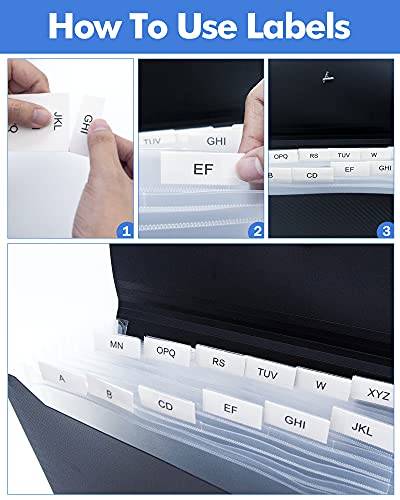 Cesil 13-Pocket Accordion File Organizer with Tabs, Expanding Document Folder