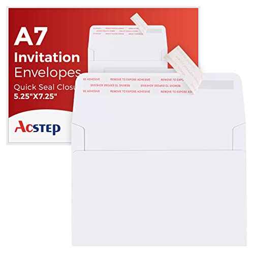 ACSTEP 500PACK 5 X 7 Envelopes, White A7 Envelopes Self Seal for Weddings, Invitations, Photos, Postcards, Greeting Cards Mailing,Baby Shower, Graduation